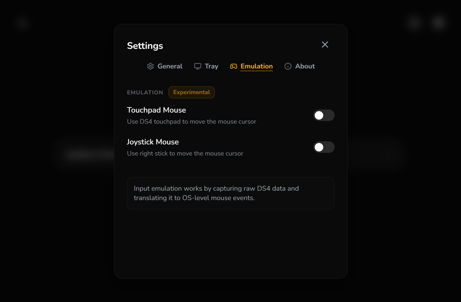 Emulation Settings