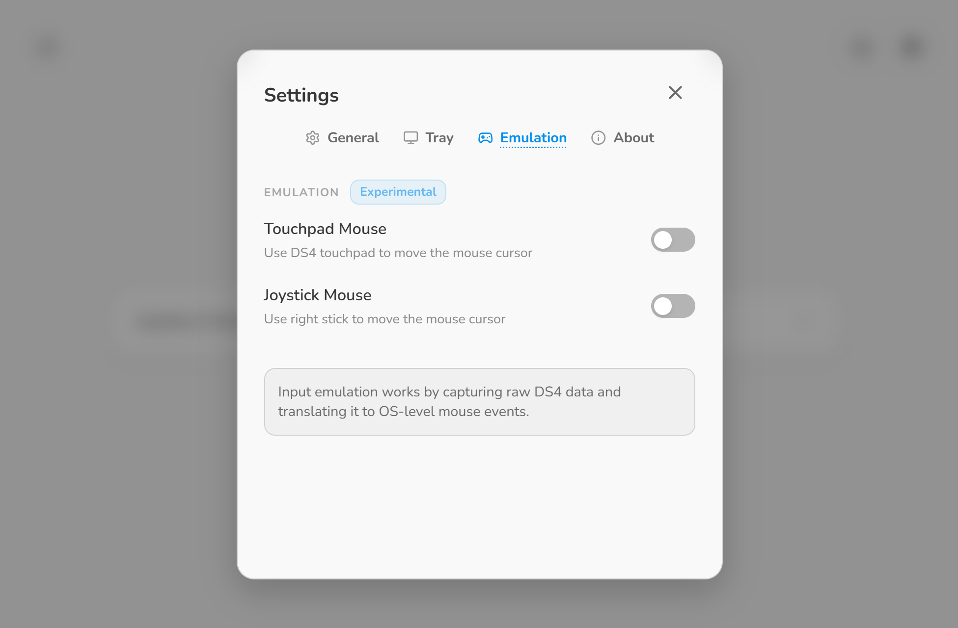 Emulation Settings